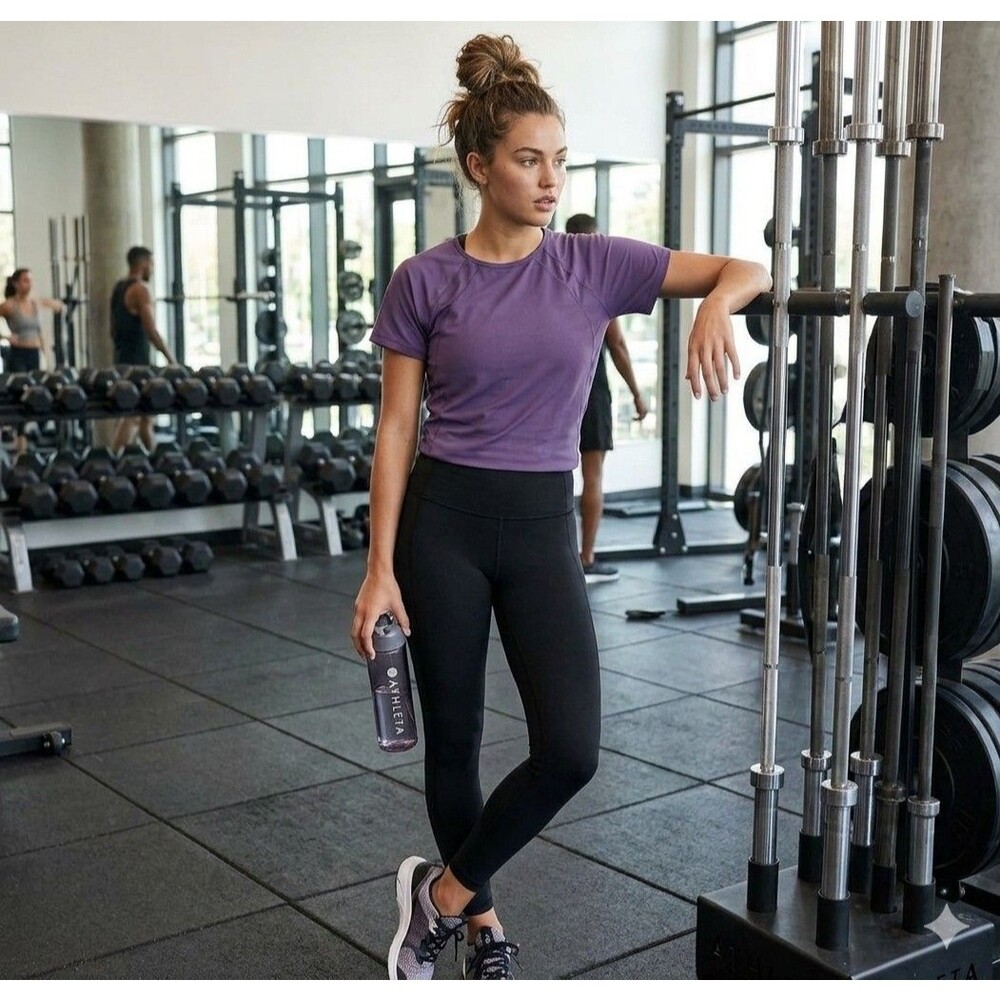Athleta Sports Purple Blouse With Mesh Sz Xs